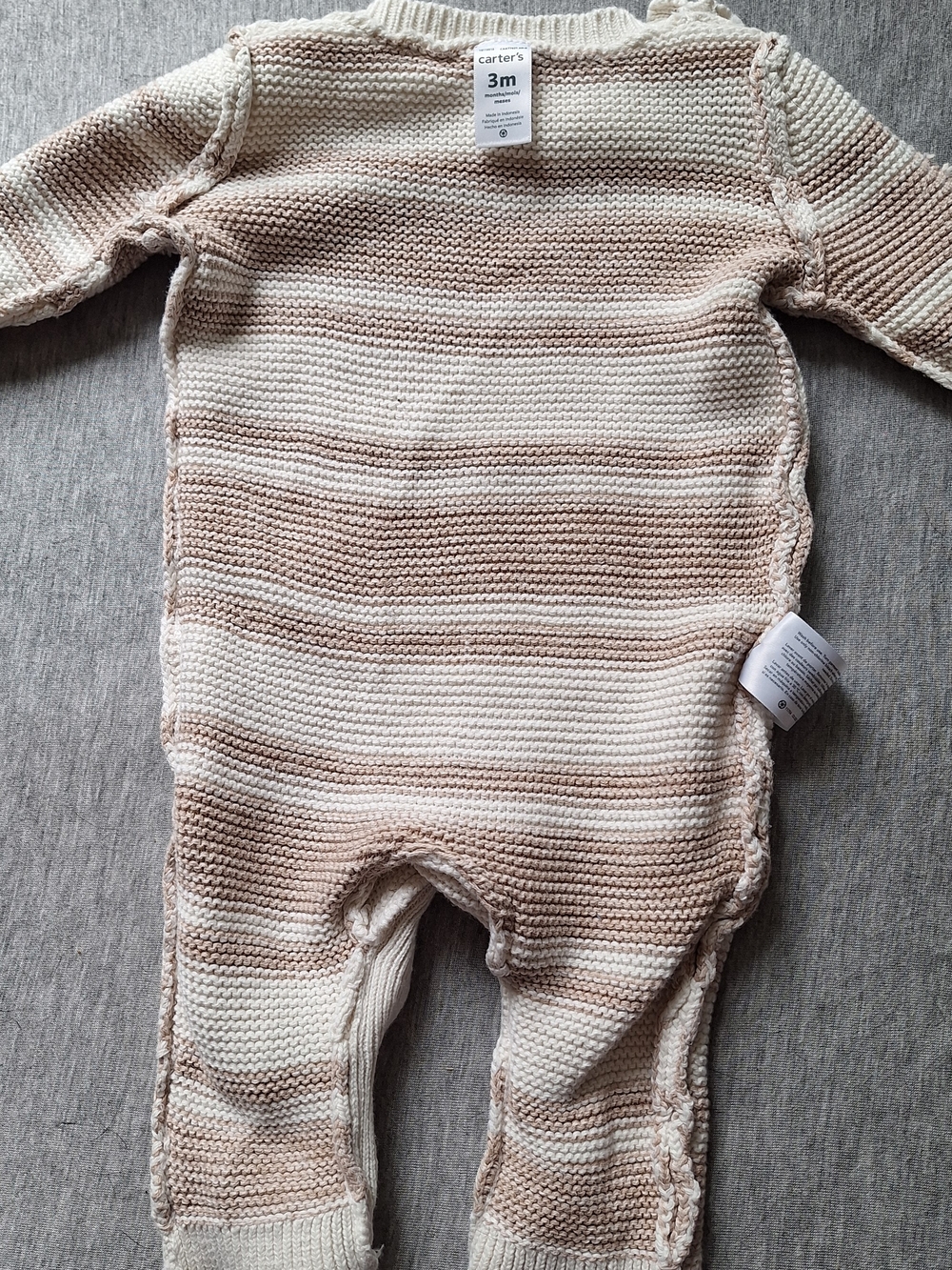 carter's Cotton Striped Sweater-Knit Jumpsuit Romper Baby 3M